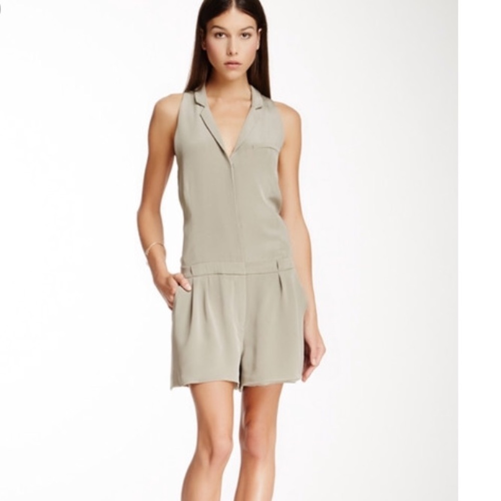 • Elizabeth & James • Carrie Silk Romper Tan 6